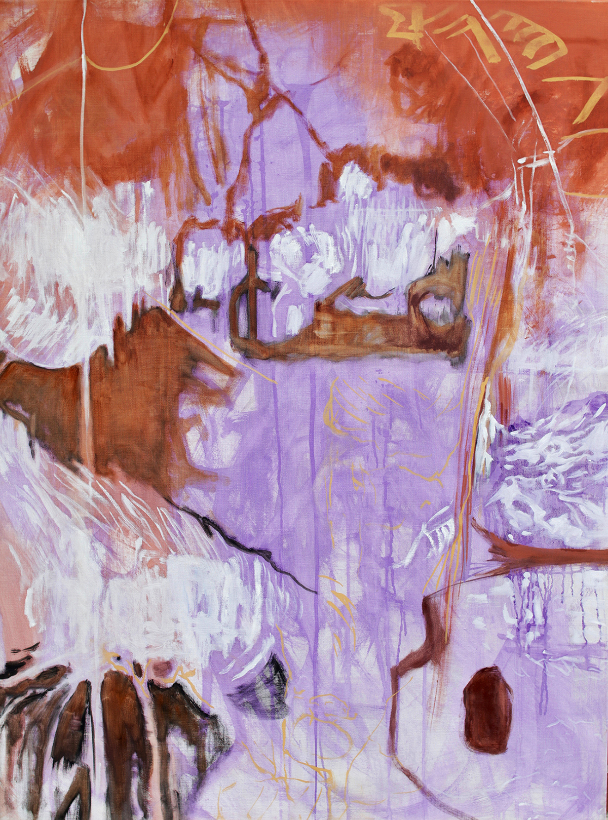 Järnvatten I, pigment och olja på duk, 90x120 cm - Carina Söderström