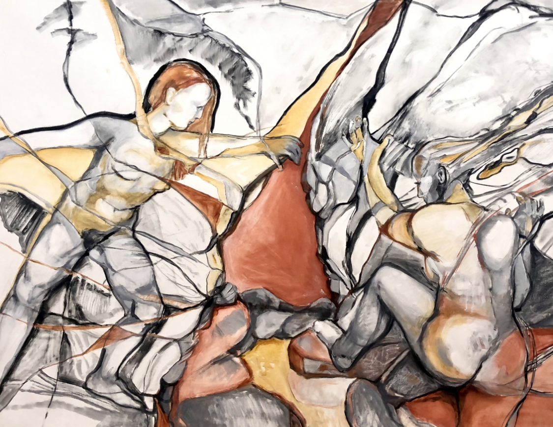 Merge with history, olja på duk, 130x 100 cm - Carina Söderström