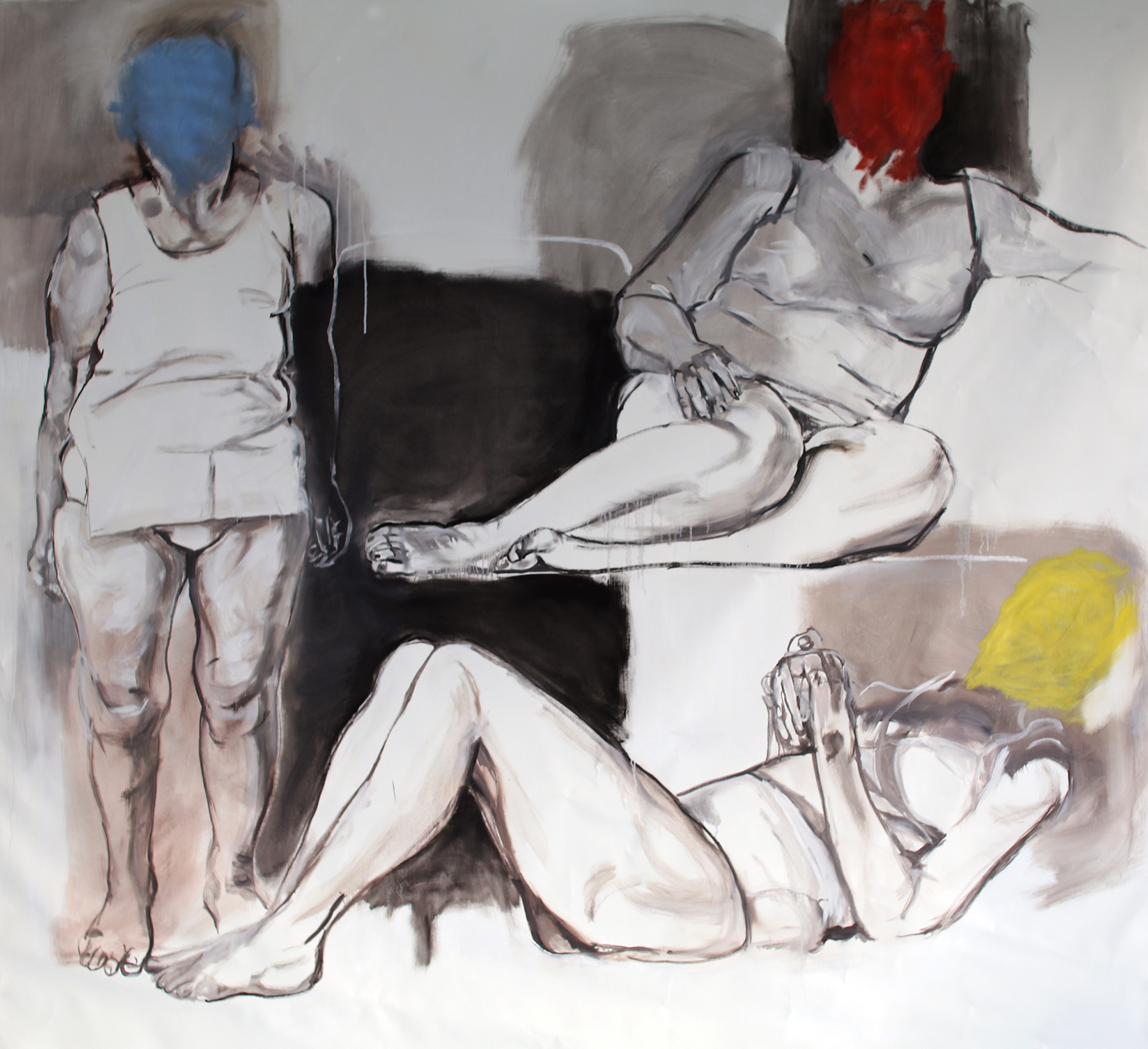 Subject 50%, olja på duk, 200x200 cm - Carina Söderström